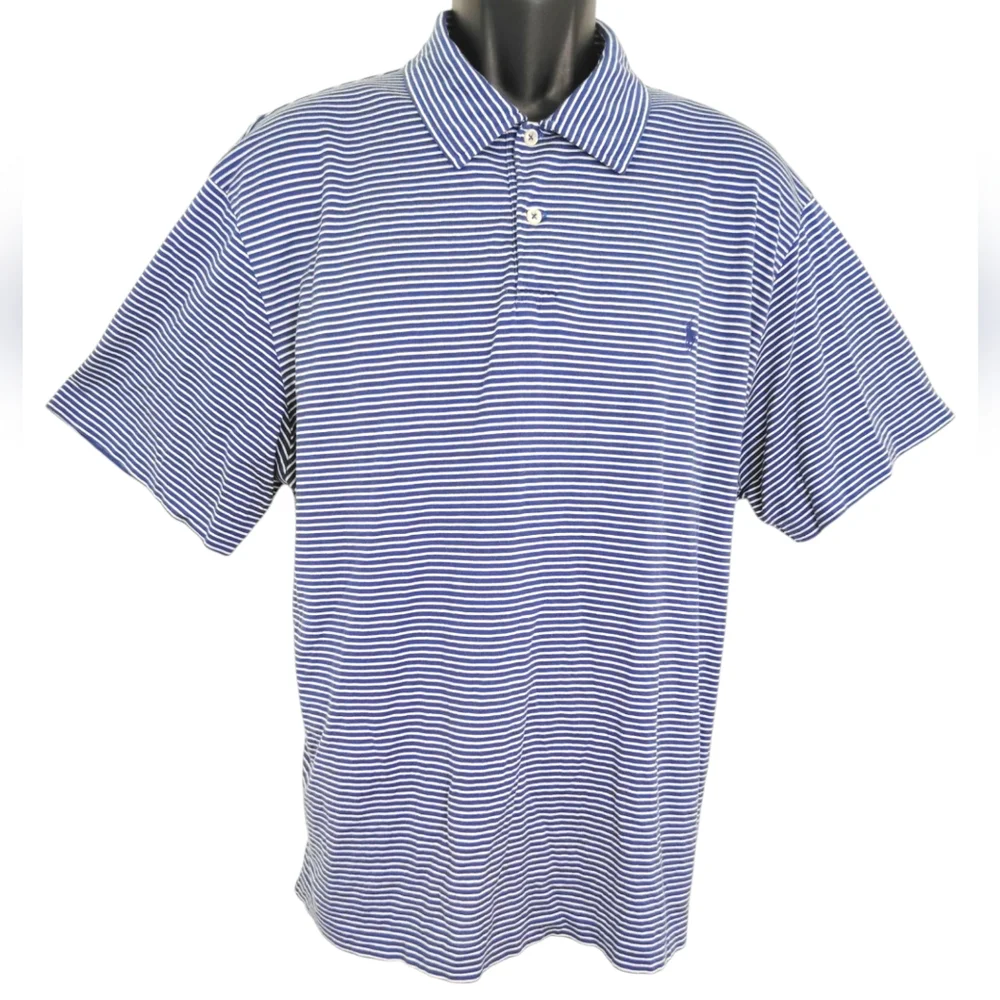 Ralph Lauren Striped Short Sleeve Polo Shirt Sz XL